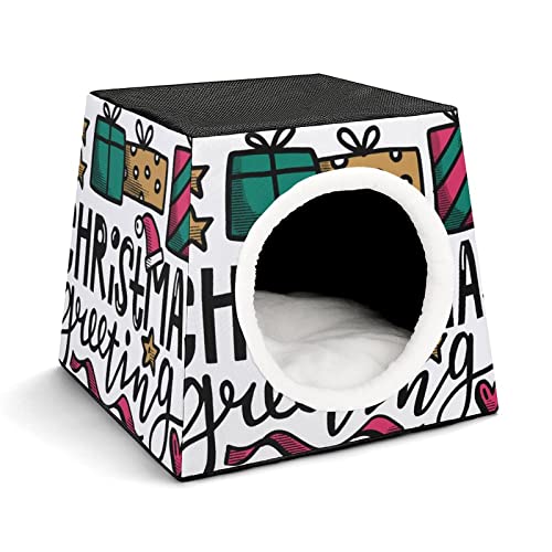 Haustier Haus Sofa Bedrucktes Katzenhaus Katzenbett Indoor Katzenwürfel für Kleine Hunde Kitty Stabil und Warm Geschenk-Schriftart von LafalPer