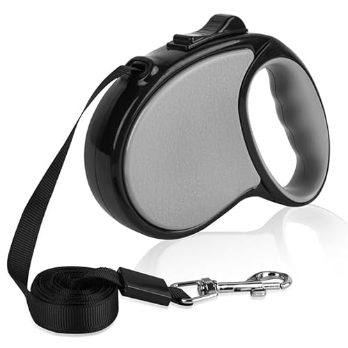 LaifuTu Hundeleine 5m，hundeleine kleine Hunde leicht, rollleine für Hunde，Hunde Leine，Dog Leash, hundeleine mittelgroße Hunde, Rutschfester mit bequemen Griff (Grau) von LaifuTu