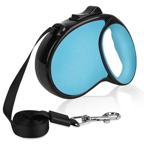 LaifuTu Hundeleine 5m，hundeleine kleine Hunde leicht, rollleine für Hunde，Hunde Leine，Dog Leash, hundeleine mittelgroße Hunde, Rutschfester mit bequemen Griff (Hellblau) von LaifuTu