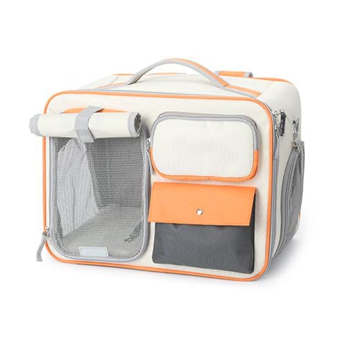 LaifuTu transportbox Katze Faltbare katzentransportbox transportbox Hund Katzen transportboxen mit Verstellbarem Schultergurt kleine transportbox Hund, große Katzen transportboxen mit Netzfenster von LaifuTu