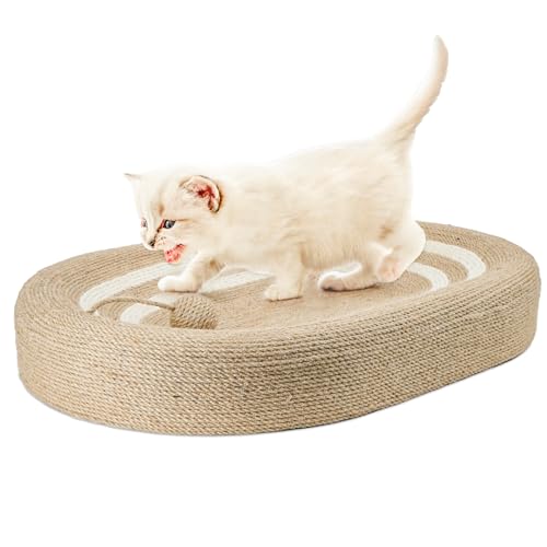 LaifuTu kratzbretter Katze, 60x40x9 kratzbretter Katze, Katzenbett, Sisal-Katzenbett, katzenspielzeug, kratzpappe für Katzen Katzenkratzbrett mit Ballspielzeug von LaifuTu