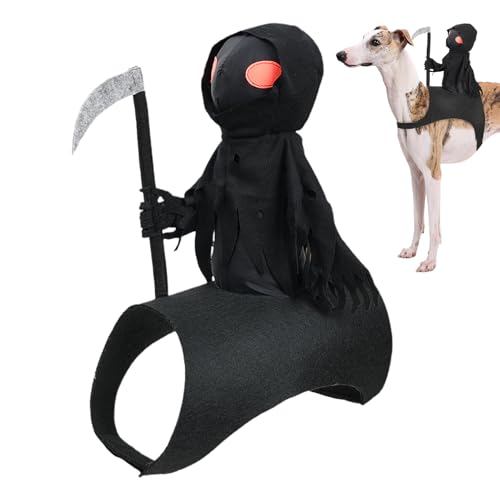 Lainiaoly Hundekostüm Halloween Sensenmann Ritter, Gruselige Halloween-Kostüme Für Hunde, Halloween-Kostüme Für Katzen, Halloween-Kostüme Für Hunde, Bequeme, Niedliche Und Festliche Kostüme von Lainiaoly