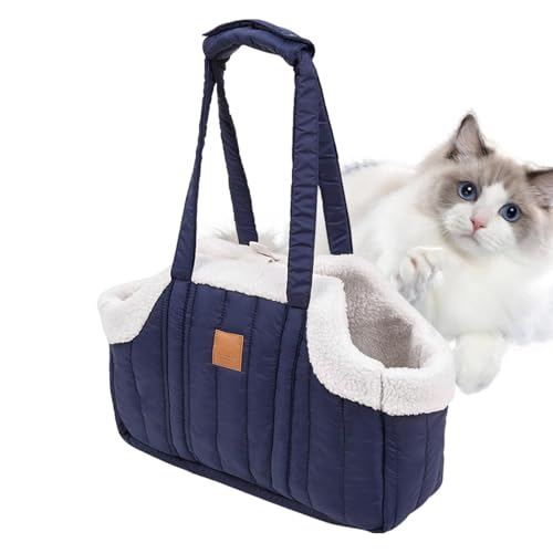 Lainiaoly Winterwarme Katzen- Und Hundetragetasche, Katzentrage-Handtasche, Atmungsaktives Design, Tragbare Haustiertrage, Leichte Haustier-Tragetasche Für Katzen, Kleine Hunde, Einkaufen, Wandern von Lainiaoly