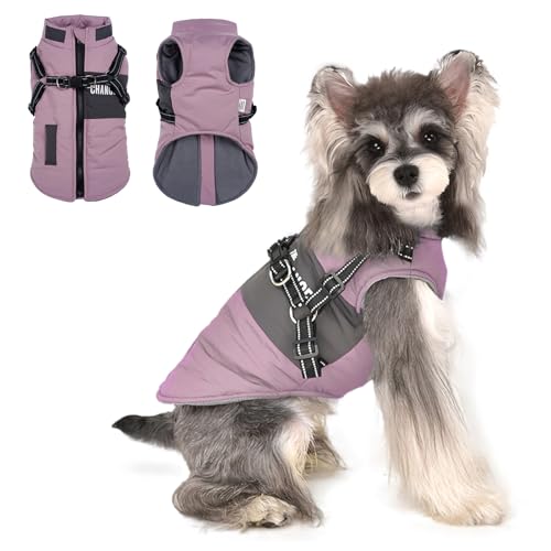 Lairle Hundemantel, Winterjacke, Welpenmantel, kleines Hundegeschirr, Hundemäntel mit reflektierendem Geschirr für kleine und mittelgroße Hunde von Lairle