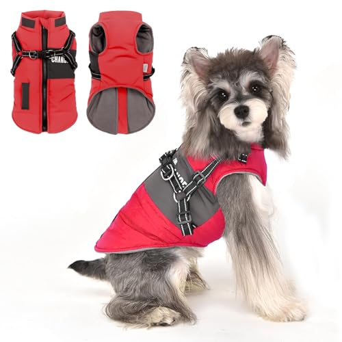 Lairle Hundemantel, Winterjacke, Welpenmantel, kleines Hundegeschirr, Hundemäntel mit reflektierendem Geschirr für kleine und mittelgroße Hunde von Lairle