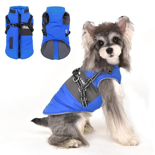 Lairle Hundemantel, Winterjacke, Welpenmantel, kleines Hundegeschirr, Hundemäntel mit reflektierendem Geschirr für kleine und mittelgroße Hunde von Lairle