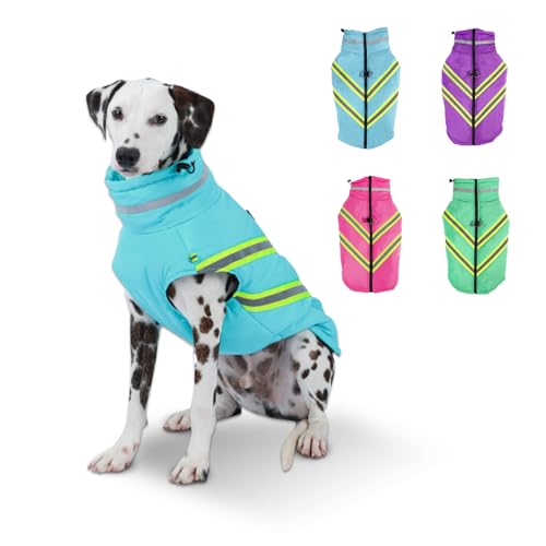 Lairle Hundemantel Jacke Weste Kleidung Winter Hundemantel wasserdichte Hundejacken Einstellbare reflektierende Hundemäntel für kleine mittlere große Hunde von Lairle