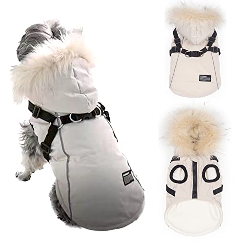 Lairle Hundemantel Winter Hundejacke Hundeweste Kleidung Hundegeschirr Mantel Kleines Hundegeschirr Welpenweste Geschirr Winterhundemantel mit Geschirr für kleine mittelgroße Hunde von Lairle