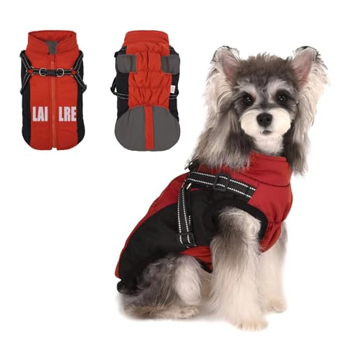 Lairle Hundemantel Winterjacke Wasserdicht Mit Geschirr für Kleine Mittlere Große Hunde Lairle Hundemantel Winterjacke Wasserdicht Mit Geschirr für Kleine Mittlere Große Hunde von Lairle