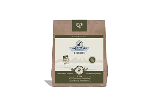 LAKEFIELDS MANUFAKTUR - Premium Hundefutter trocken, Wild 68%, getreidefreies Trockenfutter für ausgewachsene Hunde, Alleinfutter mit Hirsch- und Rehfleisch, schonend ausgebacken, 1 x 1kg von Lakefields