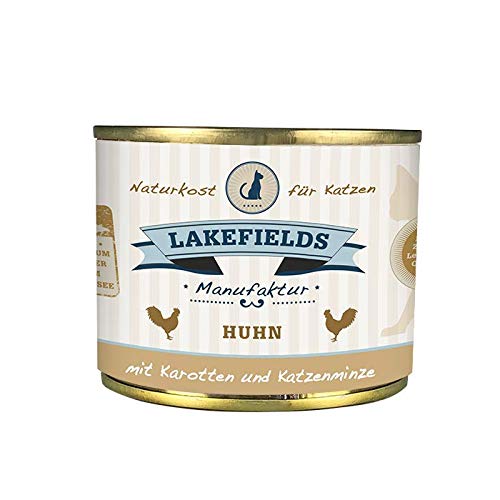 Lakefields MANUFAKTUR Nassfutter MENÜ Huhn 69% Fleischanteil für Katzen, Größe:12 x 200 g von Lakefields