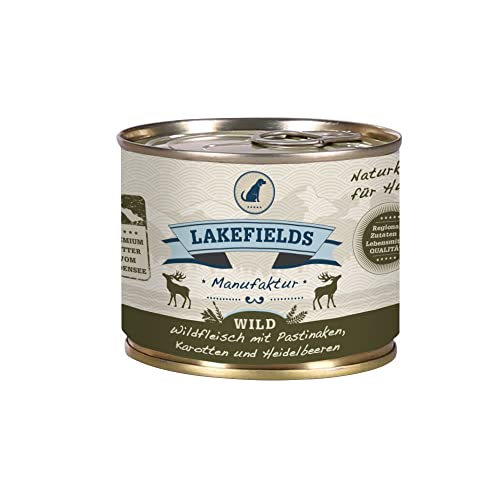 LAKEFIELDS MANUFAKTUR Nassfutter MENÜ WILD 59% Fleischanteil für Hunde, Größe:12 x 200 g von Lakefields