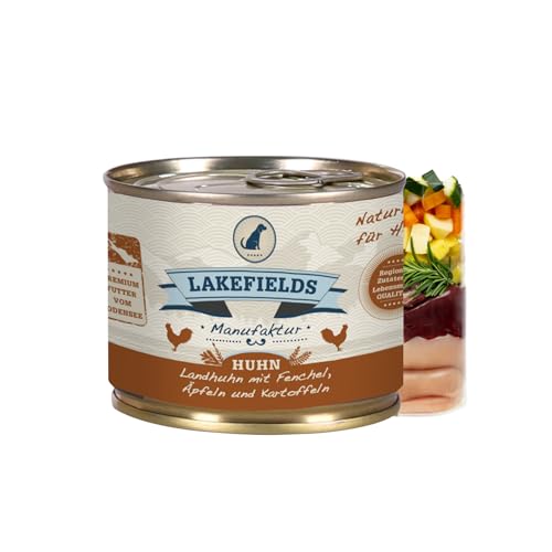 Lakefields Premium Hundefutter Nass | Huhn 61% | 200g | Getreidefreies Nassfutter für Hunde | Natürliche Zutaten in Lebensmittelqualität | Karotten, Kartoffeln & Apfel | Schonend gegart Lakefields Premium Hundefutter Nass | Huhn 61% | 200g | Getreidefreies Nassfutter für Hunde | Natürliche Zutaten in Lebensmittelqualität | Karotten, Kartoffeln & Apfel | Schonend gegart von Lakefields