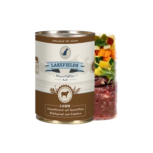 Lakefields Premium Hundefutter Nass | Lamm 60% | 400g | Getreidefreies Nassfutter für Hunde | Natürliche Zutaten in Lebensmittelqualität | Zucchini, Karotten & Äpfel | Schonend gegart Lakefields Premium Hundefutter Nass | Lamm 60% | 400g | Getreidefreies Nassfutter für Hunde | Natürliche Zutaten in Lebensmittelqualität | Zucchini, Karotten & Äpfel | Schonend gegart von Lakefields