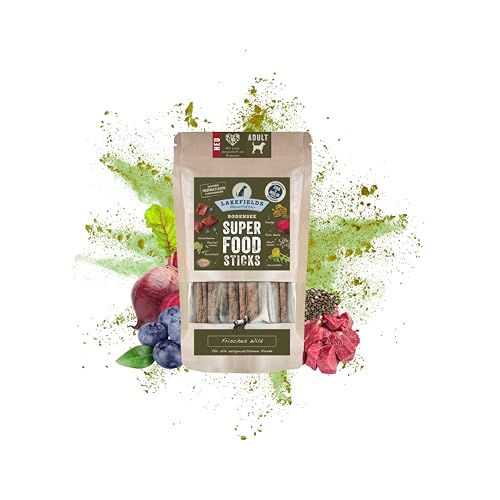 Lakefields SUPERFOOD Sticks | Premium Hunde Leckerlis vom Wild | 60% Fleisch | 130g | Getreidefreie & nährstoffreiche Snacks | Pastinaken, Birne & Rote Beete | Entwickelt mit Tierärzten Lakefields SUPERFOOD Sticks | Premium Hunde Leckerlis vom Wild | 60% Fleisch | 130g | Getreidefreie & nährstoffreiche Snacks | Pastinaken, Birne & Rote Beete | Entwickelt mit Tierärzten von Lakefields