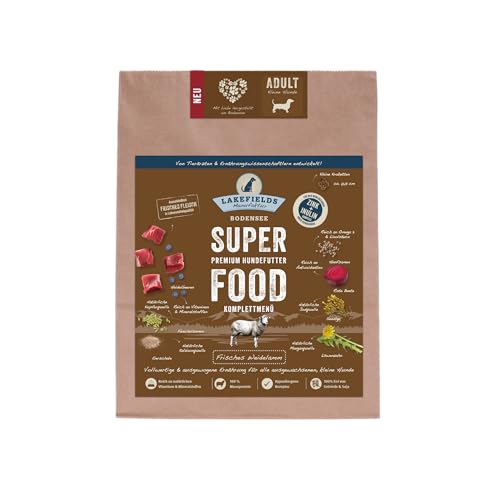 SUPERFOOD Premium Hundefutter Lamm Komplettmenü für kleine Hunde (1kg) von Lakefields