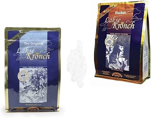 Lakse Kronch - das Original & Pocket -2x600g- Luxus-Snack - frischer Lachs von Lakse Kronch