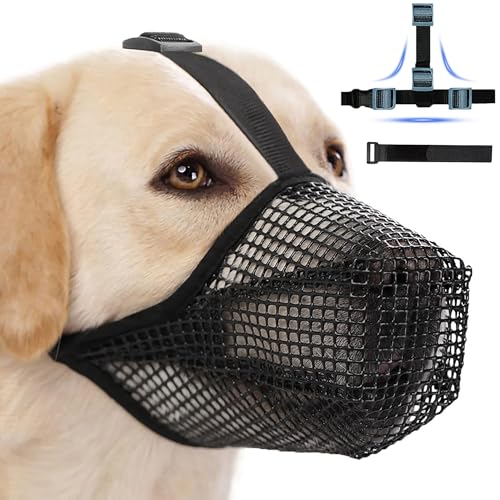 Hundemaulkorb, weicher Mesh-Maulkorb für Kleine (Blau, L) von Lalieffacely