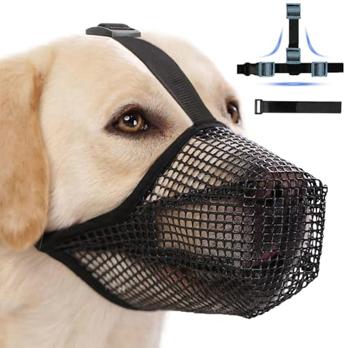 Hundemaulkorb, weicher Mesh-Maulkorb für Kleine (Schwarz, XL) von Lalieffacely