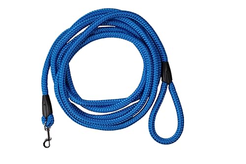 Führleine - Seilleine mit Handschlaufe Basic Maxi + Ø16mm (für große Hunde), 6 Farben, 8 Längen (blau, 5,00m) von Lallebroe