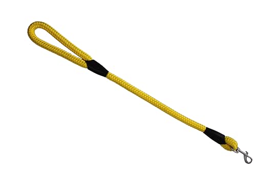 Führleine - Seilleine mit Handschlaufe Basic Maxi + Ø16mm (für große Hunde), 6 Farben, 8 Längen (gelb, 0,70m) von Lallebroe