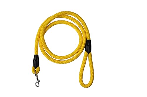 Führleine - Seilleine mit Handschlaufe Basic Maxi + Ø16mm (für große Hunde), 6 Farben, 8 Längen (gelb, 2,00m) von Lallebroe