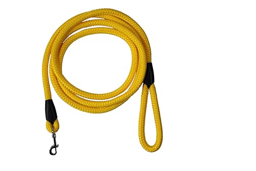 Führleine - Seilleine mit Handschlaufe Basic Maxi + Ø16mm (für große Hunde), 6 Farben, 8 Längen (gelb, 3,00m) von Lallebroe