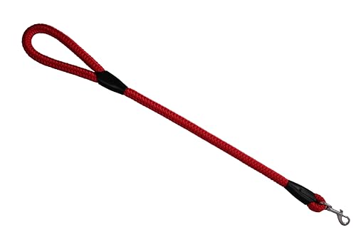 Führleine - Seilleine mit Handschlaufe Basic Maxi + Ø16mm (für große Hunde), 6 Farben, 8 Längen (rot, 0,70m) von Lallebroe