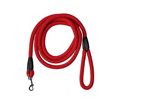 Führleine - Seilleine mit Handschlaufe Basic Maxi + Ø16mm (für große Hunde), 6 Farben, 8 Längen (rot, 2,50m) von Lallebroe