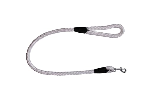 Führleine - Seilleine mit Handschlaufe Basic Maxi + Ø16mm (für große Hunde), 6 Farben, 8 Längen (weiß, 1,00m) von Lallebroe