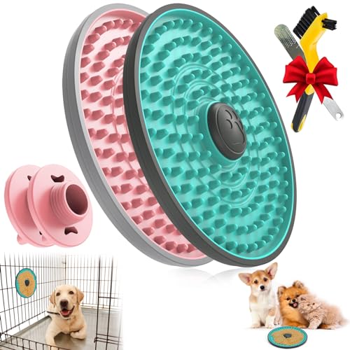 Lalolee Leckmatte für Hunde, Hundekäfig, Leckpads, langsames Futtermittel, Leckkissen, KistenTrainingsspielzeug, Kiste, Leckplatte, für Langeweile und Angstlinderung, Leckpad (Seeblau, 1 Stück + 1 von Lalolee