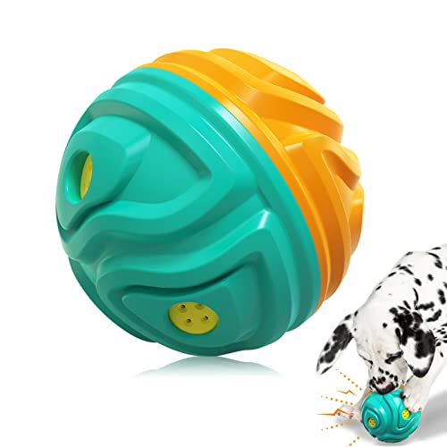 Wobble Giggle Ball/Tough Dog Toys for Aggresive Chewers/Quietschendes Hunde-Kauball-Spielzeug für kleine bis mittelgroße Hunde/Hundebälle zum Spielen, Apportieren und Beschäftigung (Blau-Orange) von Lalolee