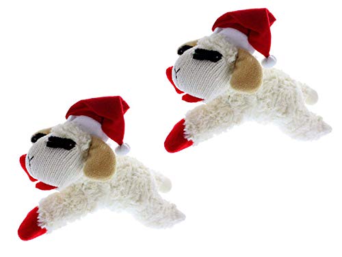 Lamb Chop Hundespielzeug mit Weihnachtsmütze, 15,2 cm, 2 Stück von Lamb Chop