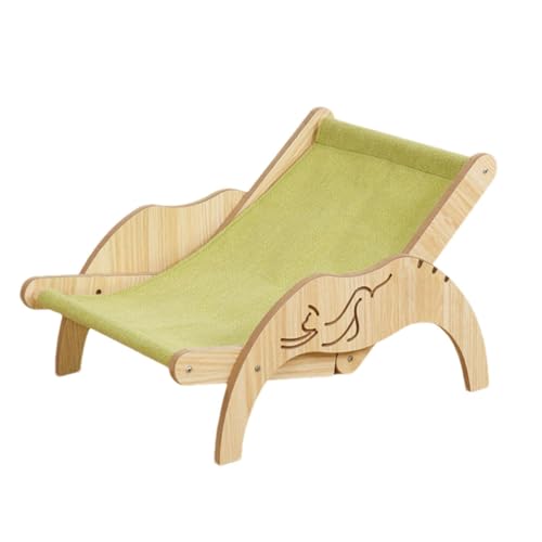 Katzen Sisal Loungesessel Cat Sisal Chair, Katzen Sisal Bett, Verstellbarer 3-Höhen-Kratzer Katzen Hochbett, Mini Strandstuhl, Natürlicher -Loungesessel Aus Massivem Holz von Lambo