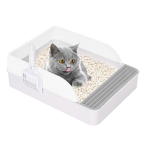 Katzentoilette Katzentoilette | Verhindert das Auslaufen von Sand. Langlebige Katzentoilette mit hohem Rand für Katzen,Reise-Katzentoilette für Kätzchen bis hin zu älteren Katzen, offene Lambo von Lambo