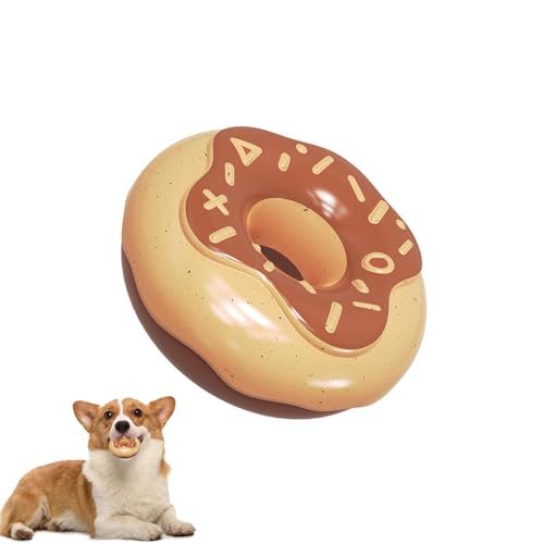 Lambo Donut-Kauspielzeug für Hunde, Quietschspielzeug für Hunde, Quietschendes Kauspielzeug in Donutform, Langlebiges Welpen-Zahnreinigungs-Beißspielzeug für kleine bis mittelgroße Hunde und Haustiere von Lambo