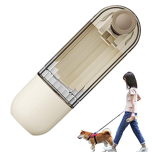 Lambo Reisewasserflasche für Hunde,Reiseflaschen für Hunde - Tragbarer Trinkbecher für Haustiere mit Futterbehälter - Auslaufsichere Flasche zur Wasserzufuhr beim Camping, Spaziergang, Training, von Lambo