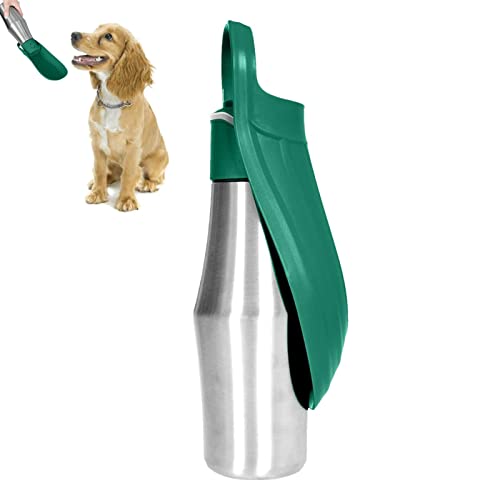 Lambo Tragbare Wasserflasche für Hunde - 27 oz Reise-Wasserspender aus Edelstahl,Haustierzubehör 2-in-1-Hundewassernapf für Reisen, Camping, Ausflüge, Wandern von Lambo