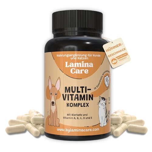 Lamina Care - Multi Vitamine für Hunde und Katzen, Abwehrkräfte und Immunsystem Stärken Hund, 180 Kapseln mit Vitamin A, B, C, D und E zur Unterstützung der Allgemeinen Gesundheit Ihres Haustiers von Lamina Care