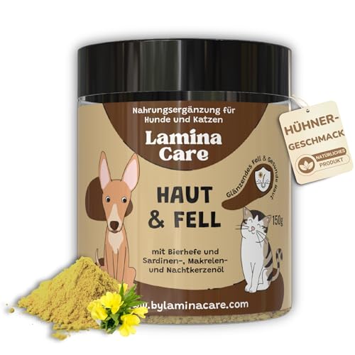 Lamina Care - Mittel Gegen Juckreiz bien Hunden und Katzen mit Omega 3 und Bierhefe Pulver, 100% Natürliches Anti Juckreiz Hund, Hunde Pelz- und Fellpflege (150g) von lamina care