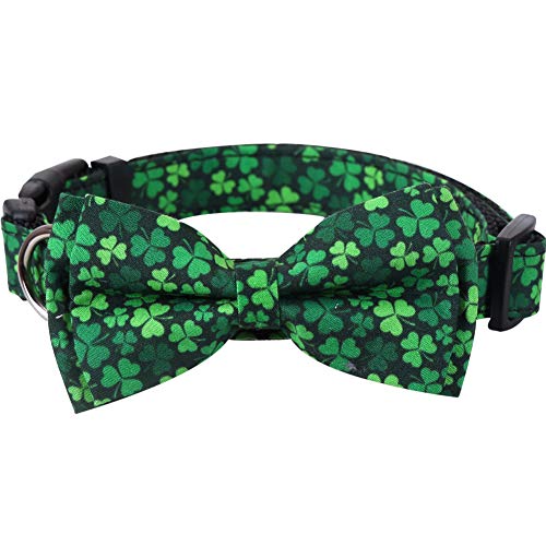 St. Patrick's Day Hundehalsband mit abnehmbarer niedlicher Fliege, verstellbar, Größe L von Lamphyface