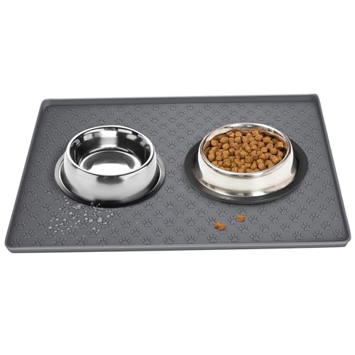 Lamppdcor Hundeschale Matte 19x12 -Zoll Katze Matt für Food Hunde Essen Matte Lebensmittelmatte Hund Wassermatte Haustiernahrungsmatte von Lamppdcor