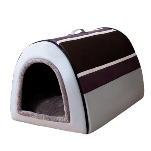 Lamppdcor Hundehaus Innenräume 2 in 1 abnehmbares Hundebett waschbarer gemütlicher Hundehöhlenbett mit Griff warmes Hundzeltbett für Winter innerhalb von 5 kg, Hundebett von Lamppdcor