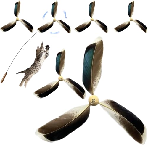 Lamppdcor Katzenspielzeug nachfüllten, 6pcs 6,3 Zoll Propeller Katzenspielzeugersatz, interaktiver Katzenstab Spielzeugfüllung für Katzen, Kätzchen von Lamppdcor