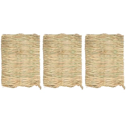 Lamppdcor Kleine tierische Grasmatte Kaninchen gewebtes Bett Matte Hasen Bettwäsche Nest Hamster Kaut Spielzeug 3pcs von Lamppdcor