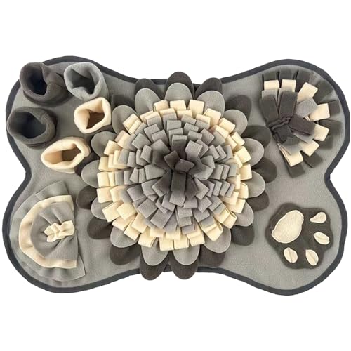 Lamppdcor Snuffle Matte für Hundehund Snuffle Master 25x17 Zoll Schnüffeln Fütterungsmatte lustige Gehirnspiele für Hunde, Snuffle Master für Hunde Grau von Lamppdcor