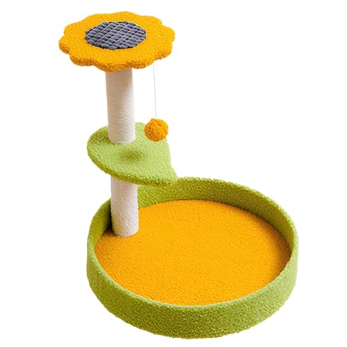 Süßer Katzenbaumblume Katzenbaum süß 17 im Katzenbaumturm mit Kratzerpfosten und pelziger Spielzeugkugel weiche Kratzfeste-resistente Velvet-Katzenbett mit Stabiler Basis für kleine Katzenkätzchen von Lamppdcor