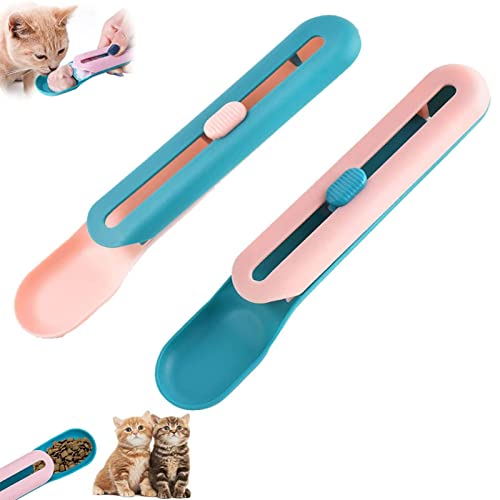 Lanakila 2Pcs Pet Feeder Cat Strip Squeeze Spoon, Cat Strip Squeeze Spoon, leckbarer Katzen-Flüssig-Snacks-Fütterungslöffel für nasse Leckereien, geeignet für Hunde und Katzen (A) von Lanakila