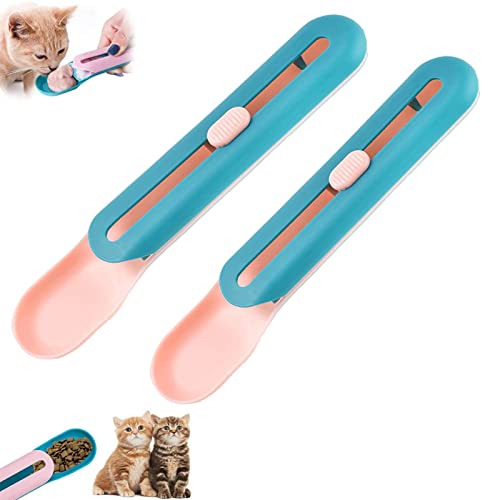 Lanakila 2Pcs Pet Feeder Cat Strip Squeeze Spoon, Cat Strip Squeeze Spoon, leckbarer Katzen-Flüssig-Snacks-Fütterungslöffel für nasse Leckereien, geeignet für Hunde und Katzen (C) von Lanakila