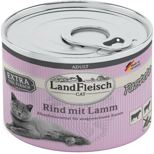 LandFleisch Cat Adult Pastete Rind & Lamm 195g (Menge: 6 je Bestelleinheit) von LandFleisch